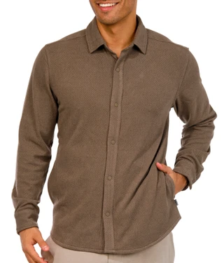 Thumbnail 1: Hurley Hurley Mens Long Sleeve Basketweave Fleece Snap Jacket 