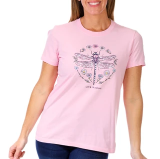 Thumbnail 1: Life is Good Life Is Good Womens Short Sleeve Dragonfly Graphic Tee 