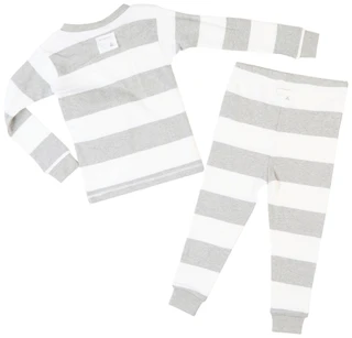 Thumbnail 2: Burt's Bees Burt's Bees Baby Boy Rugby Stripe Pajama Set 