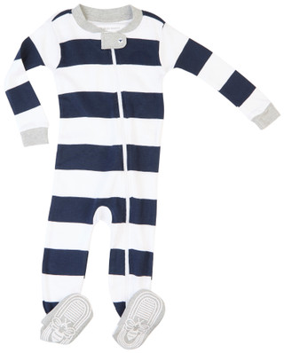 Thumbnail 1: NONE Burt's Bees Baby Boy Rugby Stripe Sleeper 