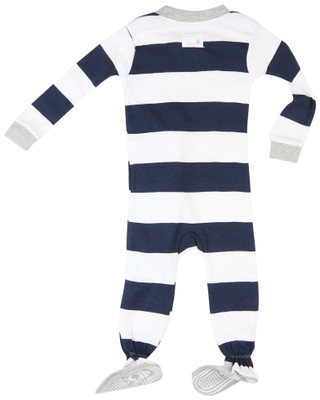 Thumbnail 3: NONE Burt's Bees Baby Boy Rugby Stripe Sleeper 