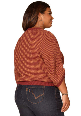 Thumbnail 4: Democracy Democracy Plus 3Q Sleeve Bias Stitch Sweater 
