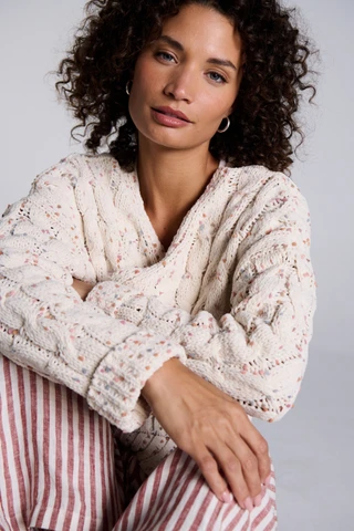 Thumbnail 5: MOON & MADISON Moon & Madison Juniors Long Sleeve Speckle Cable Cardigan 