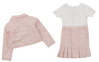 Thumbnail 2: Little Lass Little Lass Toddler Girls 2-Piece Dress & Tweed Jacket Set 