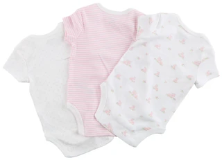 Thumbnail 2: Little Me Little Me Baby Girl 3 Pk Cotton Bunny Onesies 