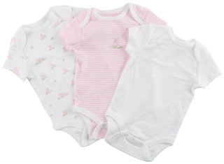 Thumbnail 1: Little Me Little Me Baby Girl 3 Pk Cotton Bunny Onesies 