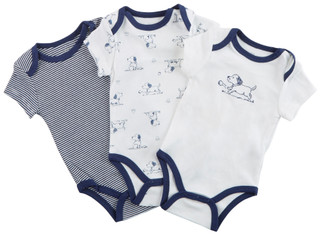 Thumbnail 1: Little Me Little Me Baby Boy 3 Pk Cotton Puppy Onesies 