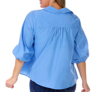 Thumbnail 2: Kaktus Kaktus Womens 3/4 Sleeve V Neck Smocked Top 