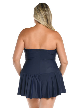 Thumbnail 2: Maxine of Hollywood Maxine of Hollywood Plus Bandeau Princess Seam Swimdress 