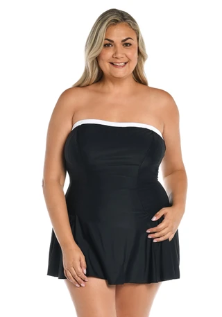 Thumbnail 4: Maxine of Hollywood Maxine of Hollywood Plus Bandeau Princess Seam Swimdress 