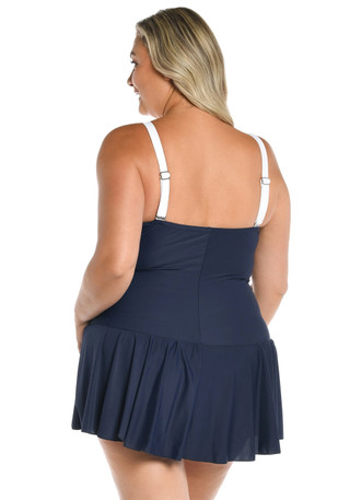 Thumbnail 4: Maxine of Hollywood Maxine of Hollywood Plus Bandeau Princess Seam Swimdress 