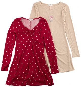 Thumbnail 2: No Comment No Comment Big Girls 2 Pc Long Sleeve Mini Dress Set 