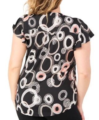 Thumbnail 2: Cocomo Cocomo Womens Short Sleeve Print Lace Up Top 