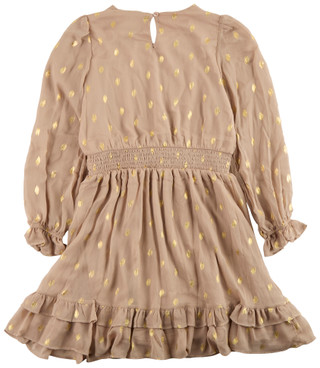 Thumbnail 2: Rare Editions Rare Editions Big Girls Long Sleeve Foil Gold Dress 