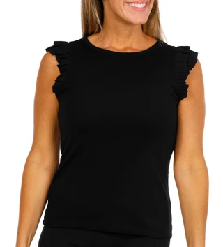 Thumbnail 1: Philosophy Philosophy Petites Cap Ruffle Sleeve Ribbed Crew Neck Top 