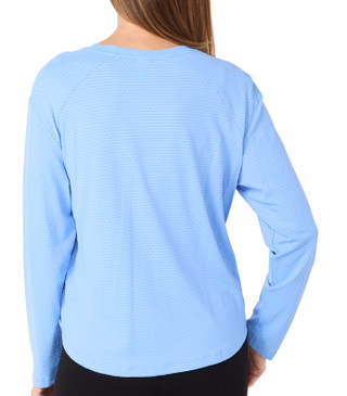 Thumbnail 2: RBX RBX Women's Active Long Sleeve Jacquard Mesh Crew Neck Top 