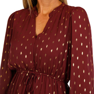 Thumbnail 3: Absolutely Famous Absolutely Famous Womens Long Sleeve Tiered Foil Dot Dress 