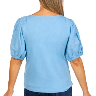 Thumbnail 2: Kaktus Kaktus Womens Short Sleeve Slub Knit Textured Top 