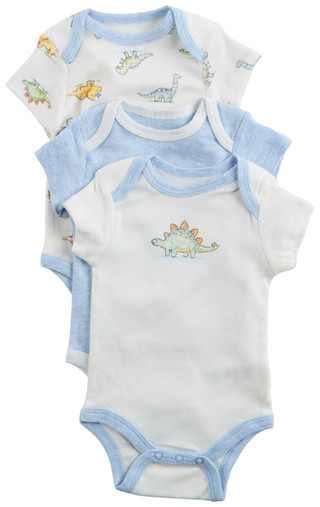 Thumbnail 1: Little Me Little Me Baby Boys 3 Pk Short Sleeve Creepers 