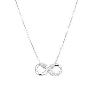 Thumbnail 1: ATHRA Athra Sterling Silver Pave Infinity Link Necklace 