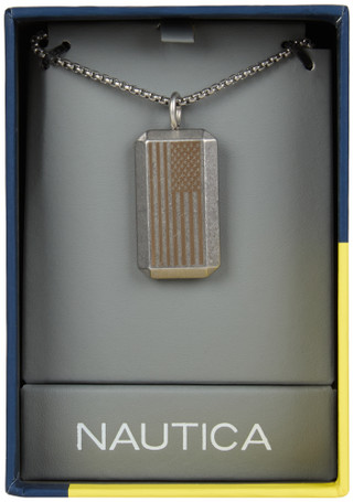 Thumbnail 1: Nautica Nautica Mens American Flag Enamel Necklace 