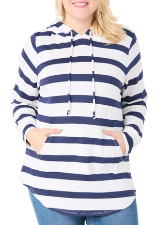 Thumbnail 1: Workshop Workshop Plus French Terry Striped Hoodie 
