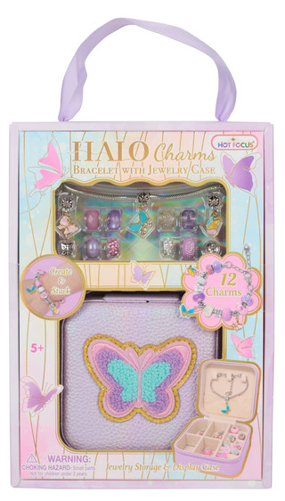 Thumbnail 1: HOT FOCUS Hot Focus Halo Butterfly Charm Bracelet with Jewelry Case 