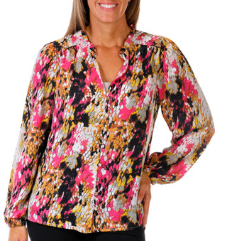 Thumbnail 1: Zac & Rachel Zac & Rachel Womens Long Sleeve Print Button Down Top 