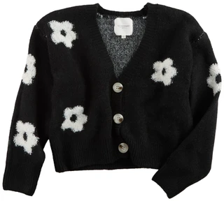 Thumbnail 1: No Comment No Comment Big Girls Long Sleeve Floral Cardigan 
