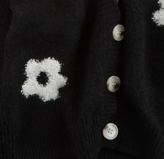 Thumbnail 2: No Comment No Comment Big Girls Long Sleeve Floral Cardigan 