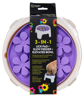 Thumbnail 1: Spunky Pup Spunky Pup 3-In-1 Lick Pad Slow Feeder & Elevated Bowl 
