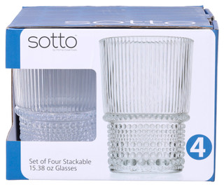 Thumbnail 2: Home Essentials Home Essentials 4 Pc 15.38 oz Stackable Glass Set 