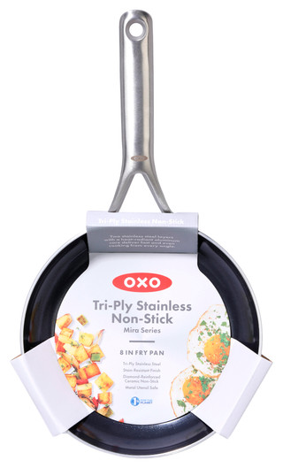 Thumbnail 1: OXO OXO 8 in Tri-Ply Stainless Mira Ceramic Nonstick Fry Pan 