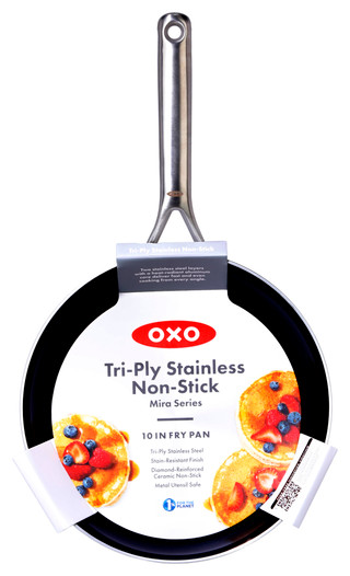 Thumbnail 1: OXO OXO 10 in Tri-Ply Stainless Mira Ceramic Nonstick Fry Pan 