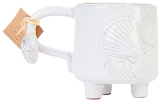 Thumbnail 4: Mud Pie 4 in Scallop Footed Ceramic Mug 