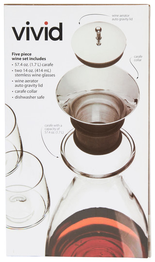 Thumbnail 3: Home Essentials Home Essentials 5 Pc Vivid Glass Wine Carafe & Glasses Set 
