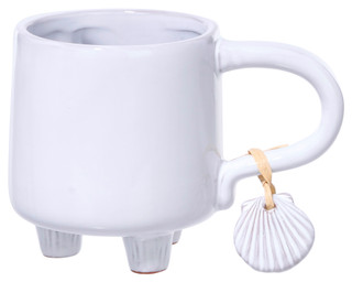 Thumbnail 2: Mud Pie 4 in Seashell Footed Ceramic Mug 
