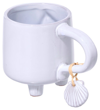 Thumbnail 3: Mud Pie 4 in Seashell Footed Ceramic Mug 