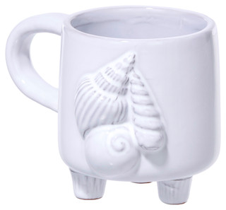 Thumbnail 1: Mud Pie 4 in Seashell Footed Ceramic Mug 