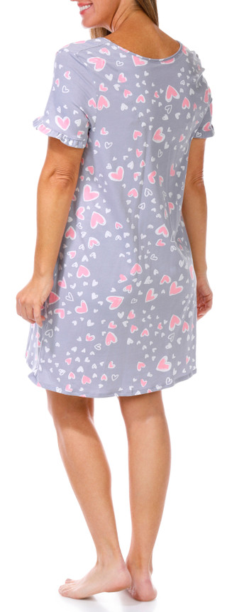 Thumbnail 2: Cuddl Duds Cuddl Duds Womens Heart Print Sleepshirt Nightgown 