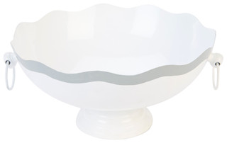 Thumbnail 2: Mud Pie Scalloped Metal Serving Bowl 