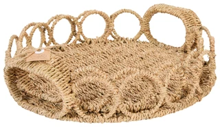 Thumbnail 1: Mud Pie 2 Pc Seagrass Link Tray Set 