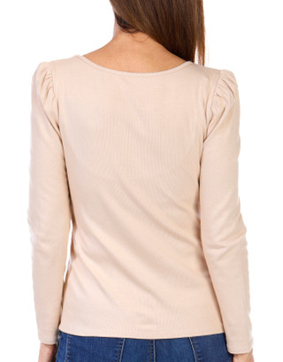 Thumbnail 2: Cyrus Cyrus Womens Long Ribbed Puff Sleeve Top 