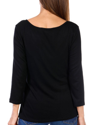 Thumbnail 3: Cyrus Women's 3/4 Sleeve V-Neck Cinch Top 