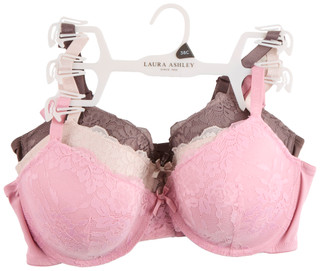 Thumbnail 1: Laura Ashley Laura Ashley Plus 3Pk Floral Lace Molded Bras 