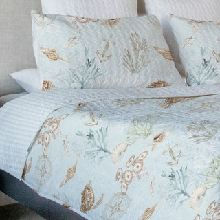 Thumbnail 2: Coastal Home Coastal Home 3 Pc Oak Island Quilt Set 