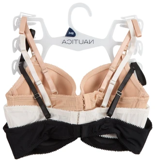 Thumbnail 2: Nautica Nautica Womens 3 Pk Micro Ribbed Molded Underwire Bras 