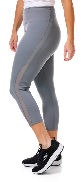 Thumbnail 3: APANA Apana Womens Active Groove Mesh Capri Leggings 
