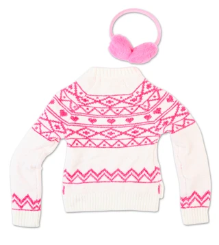 Thumbnail 2: Btween Girls 2 Pc Sweater & Earmuffs Set 