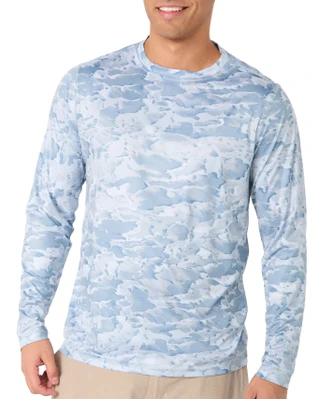 Thumbnail 1: REEL LEGENDS Reel Legends Mens Reel Tec Long Sleeve Crew Print Shirt 